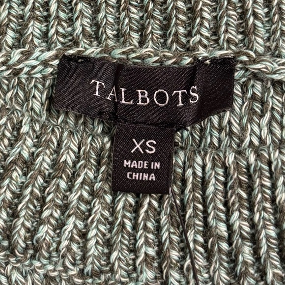NWT Talbots Green Cotton Cable Knit Sweater Women's Size XS - Picture 4 of 7